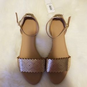 Old Navy Gold Laser Cut Sandals